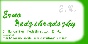 erno medzihradszky business card